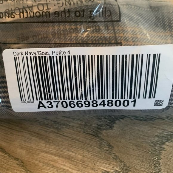 NWT G.I.L.I. PETITE WIDE LEG PLAID PANTS NAVY/GOLD STRIPE-VARIOUS SIZES - Picture 8 of 8